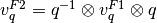 v_q^{F2} = q^{-1} \otimes v_q^{F1} \otimes q